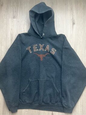 Texas Longhorns Embroidered Hoodie Mens XL Gray Orange NCAA University Pullover